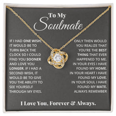 To My Soulmate - Love Knot Necklace